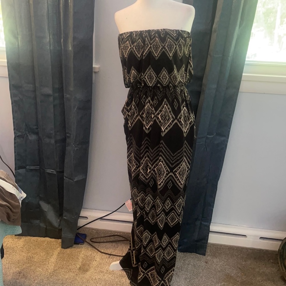 Summer strapless dress with pockets